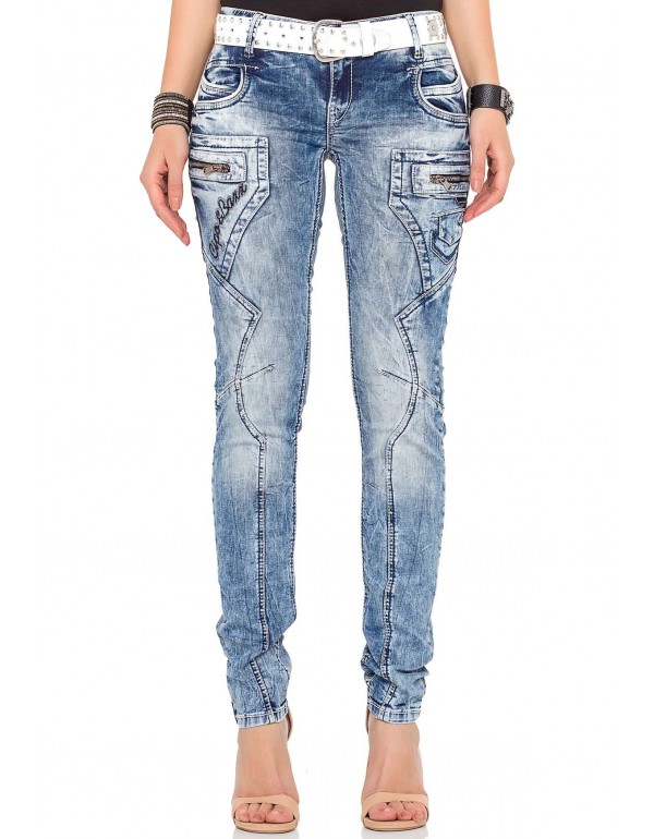 Брендовые женские джинсы Cipo & Baxx WD322 BLUE с наличием в Москве